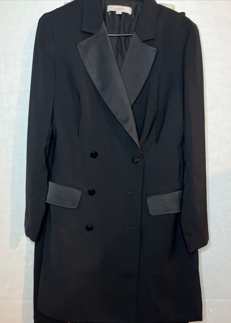 LOFT Women’s Double Breasted Blazer Black Jacket Long Sleeve Size 6 NWT